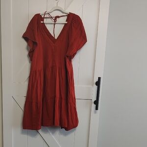 Old Navy Red Flutter Sleeve V-Neck Sundress